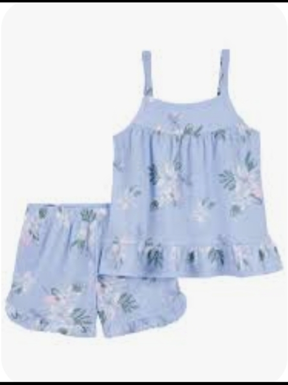 New Carter's Girls' Light Blue Floral Cami Pajama Set Size 10